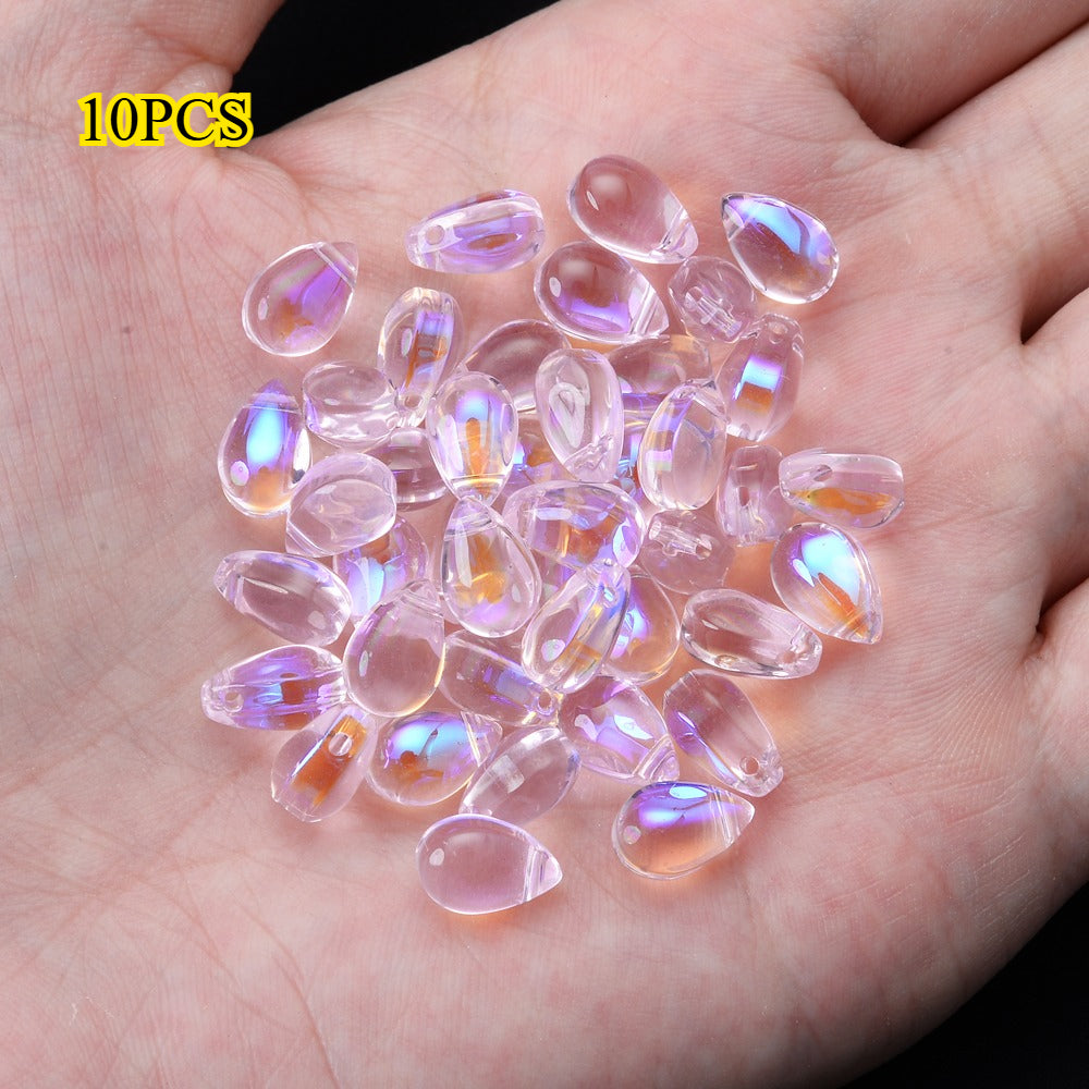 10pcs 6-12mm Translucent Teardrop Glass Beads
