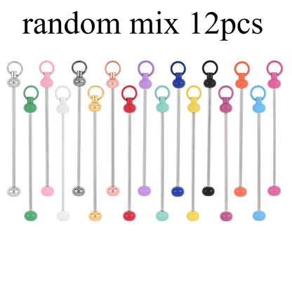 Metal Blank Bar Beadable Keychain Set