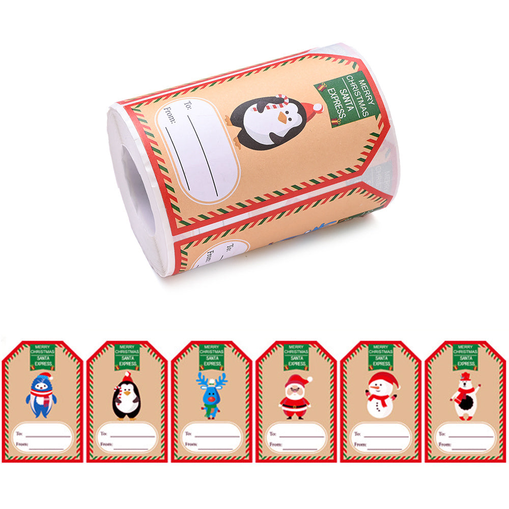 Retro Christmas Santa Snowman Stickers