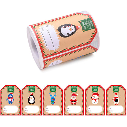 Retro Christmas Santa Snowman Stickers