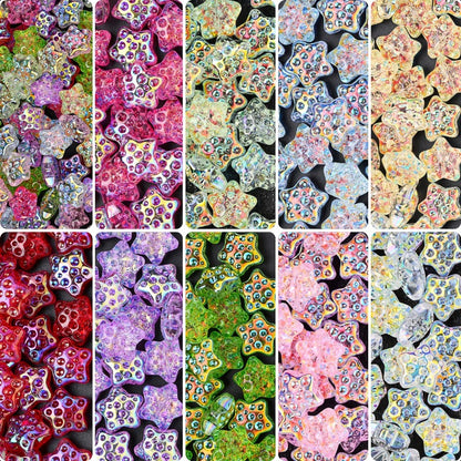 10pcs 18mm Vibrant Star Glass Beads