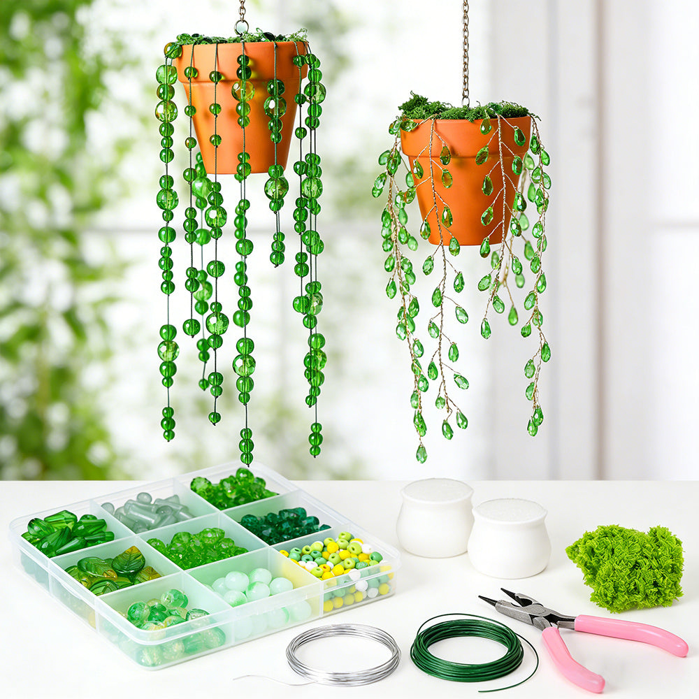 Green Glass Bead Set