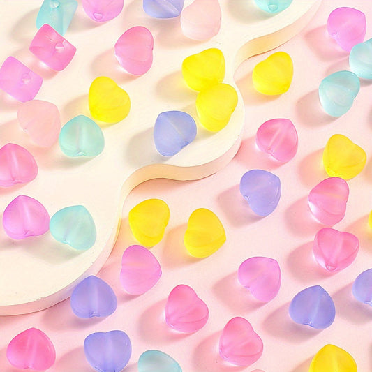 Colorful Transparent Heart Acrylic Spacer Beads