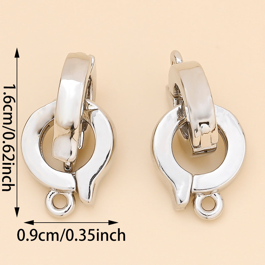 1 Pair 8mm Gold & Silver Copper Jewelry Clasps