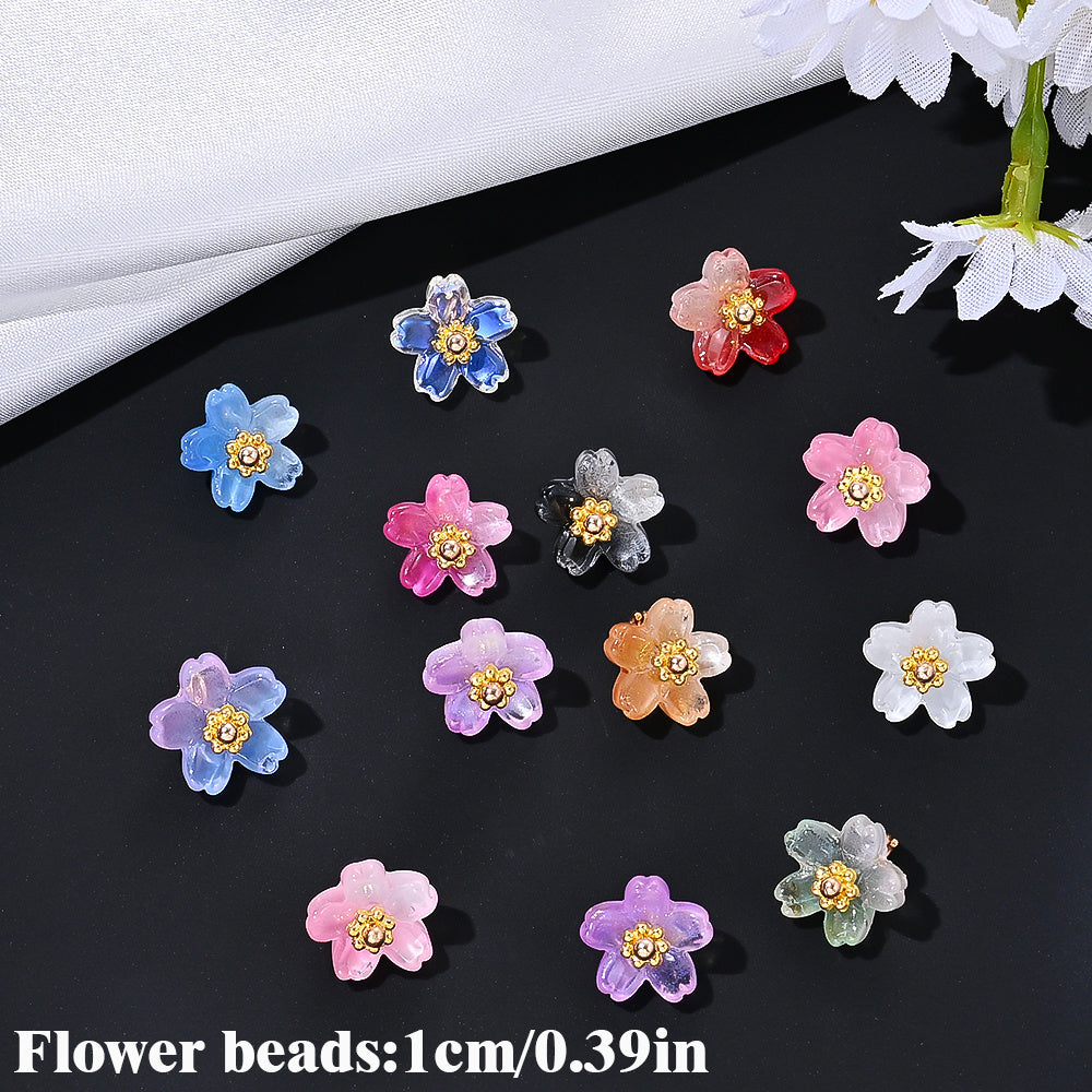 Shiny UV Iris Flower Beads