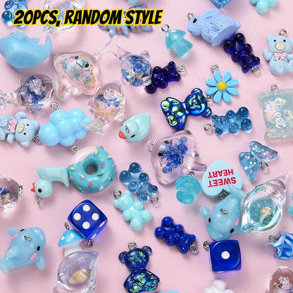 20-Piece Random Fruit, Animal & Flower Resin Charms