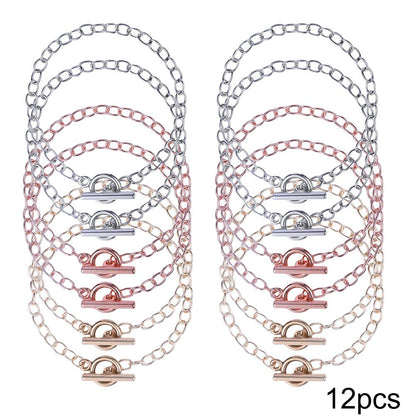 Mixed Color Alloy OT Bracelet Chains