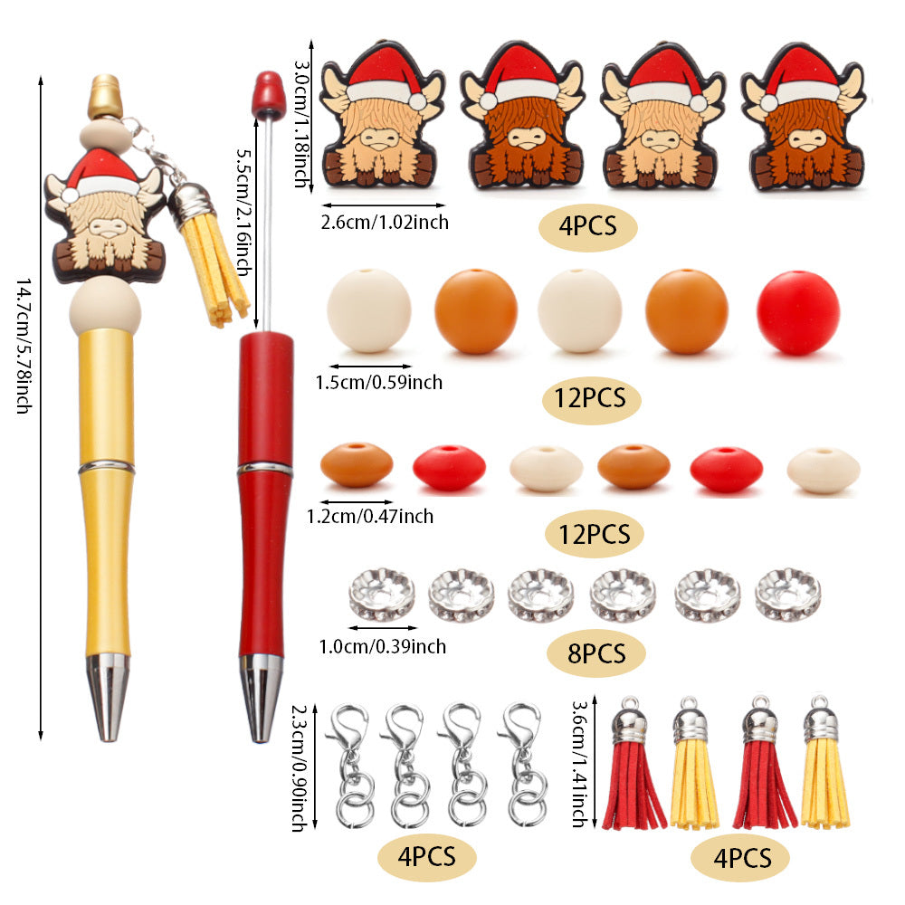 Mix Style Silicone Beads Set with Beading Pens