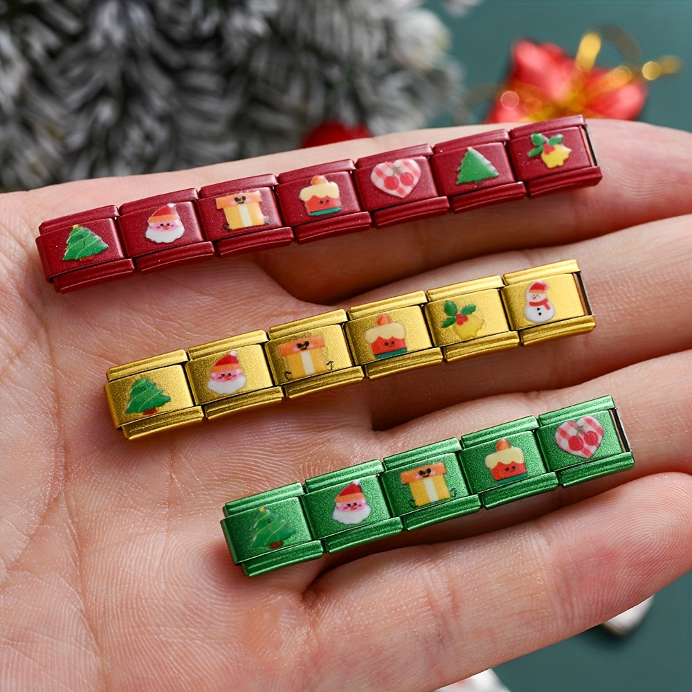 18PCS Stainless Steel Christmas Charm Bracelet Set