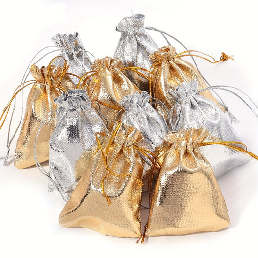 30-Piece Gold & Silver Drawstring Jewelry Gift Bags