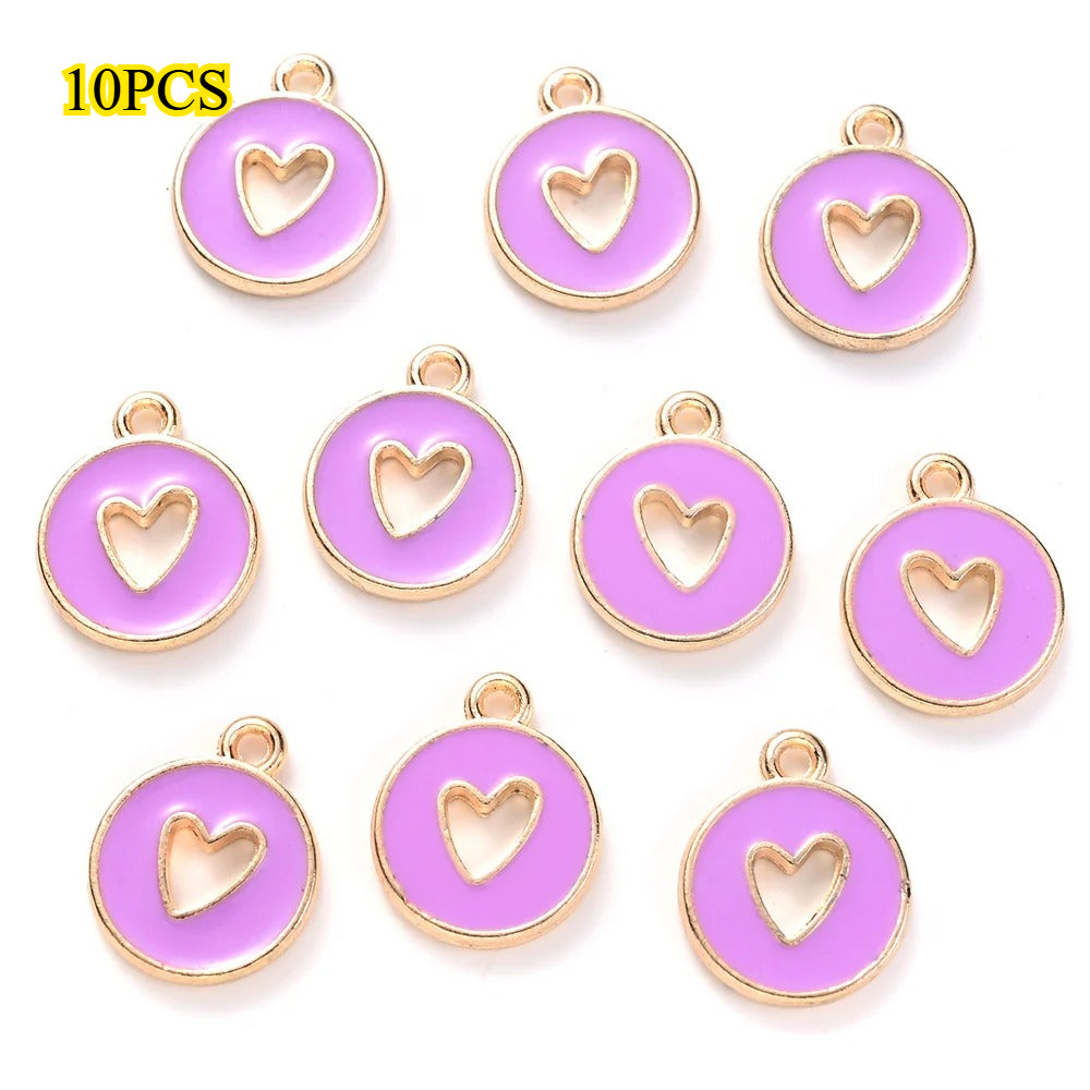 Valentine's Day Round Openwork Heart Alloy Charms