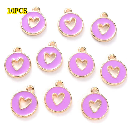 Valentine's Day Round Openwork Heart Alloy Charms