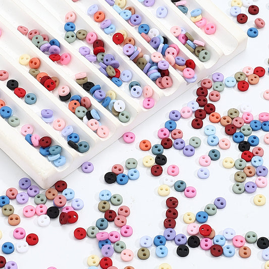4 mm Mixed Color Resin Round Buttons