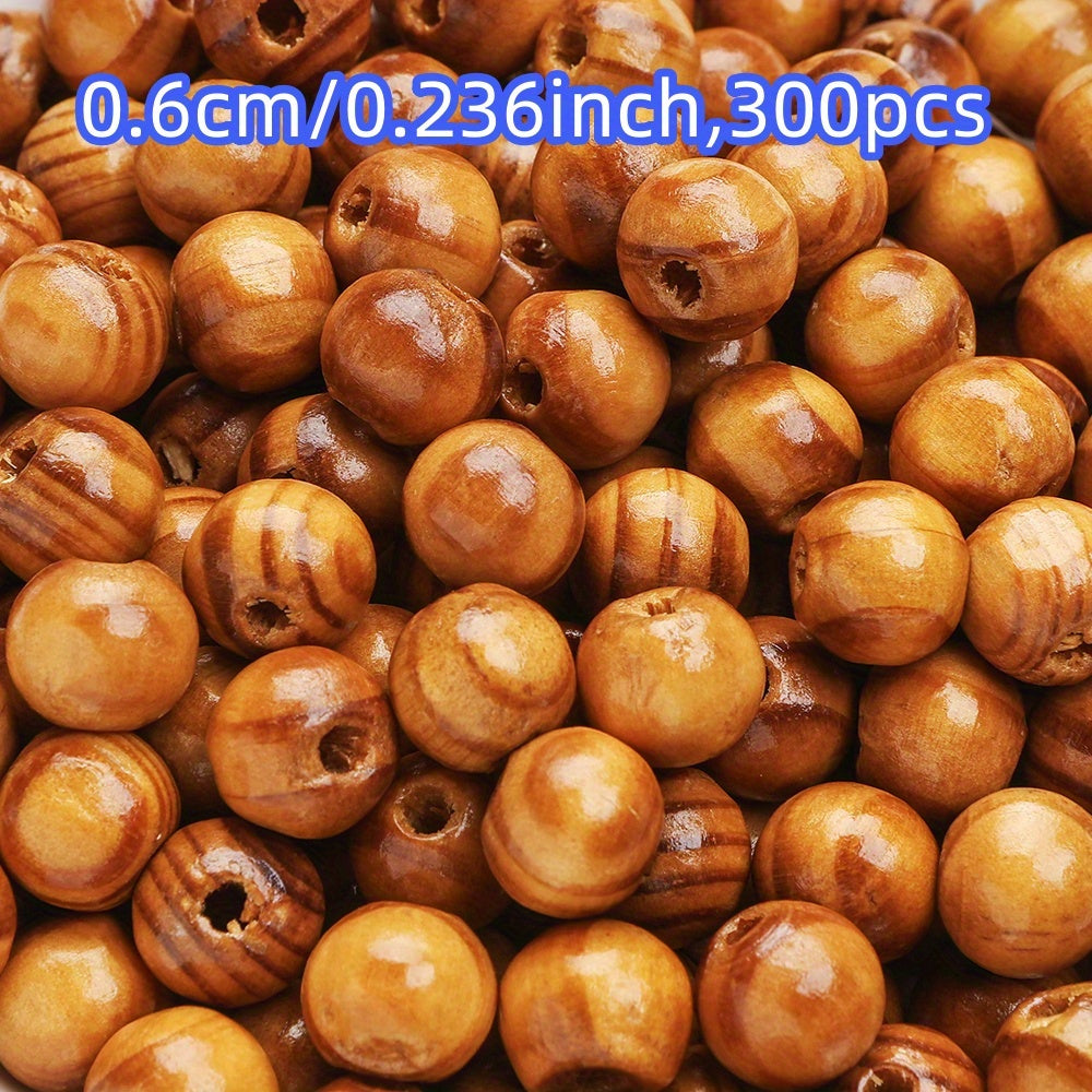 100/200/300pcs 6mm/8mm/10mm Peach Wood Round Beads