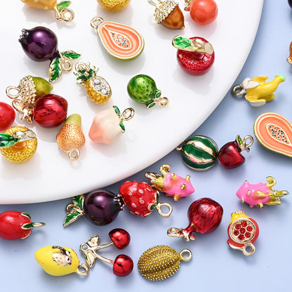 2PCS Fruit Series Alloy Pendant Set
