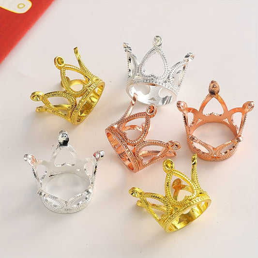 3pcs Hollow Crown Alloy Beads