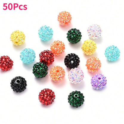5/10/20/50pcs 14x16mm Mix Color Acrylic Rhinestone Beads