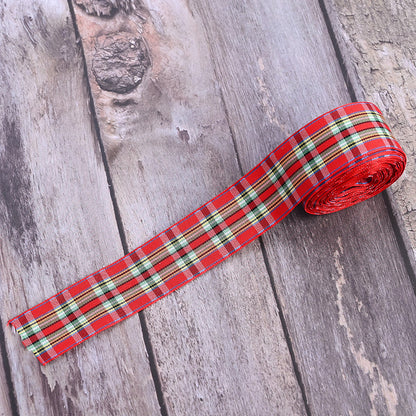 Christmas Plaid Polyester Ribbon