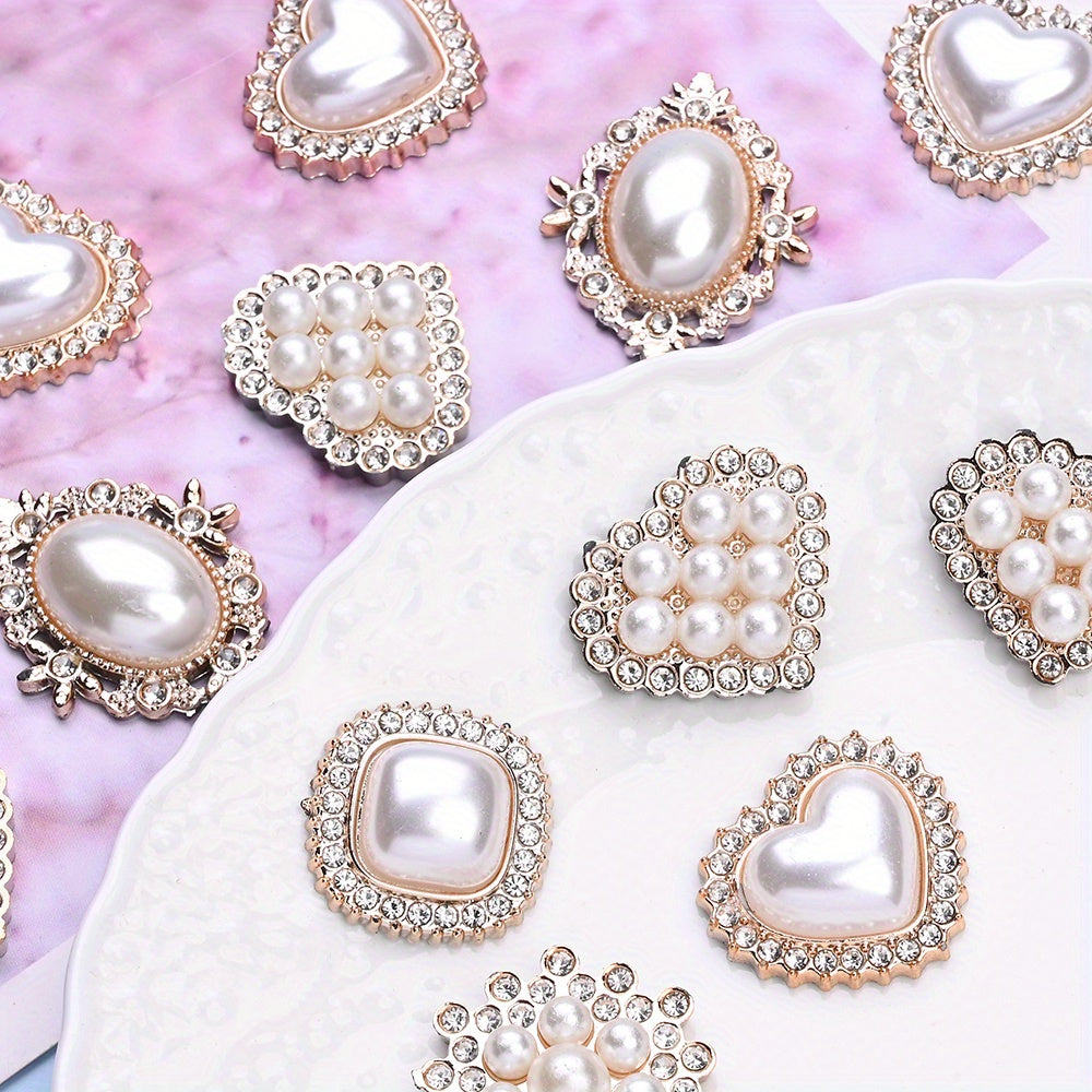 Acrylic Imitation Pearl Rhinestone Flatback Bead Set