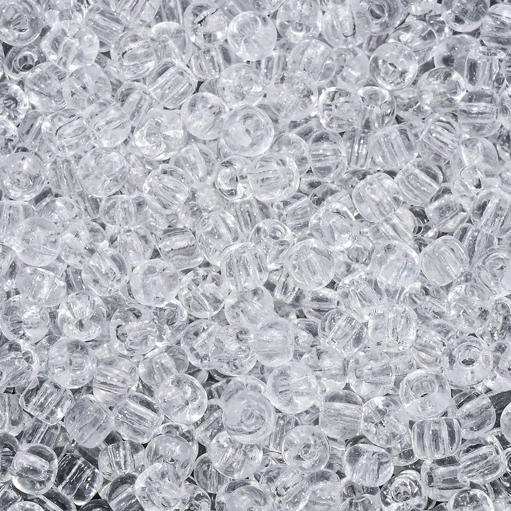 210PCS 4mm Clear Round Glass Spacer Beads