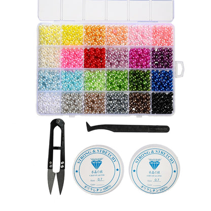 1400pcs 6mm Imitation Pearl Beads Kit