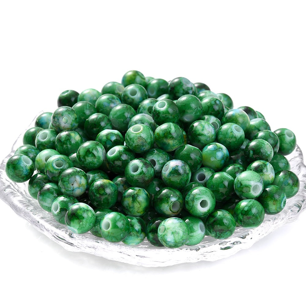 100pcs 8mm Cracked Acrylic Loose Spacer Beads