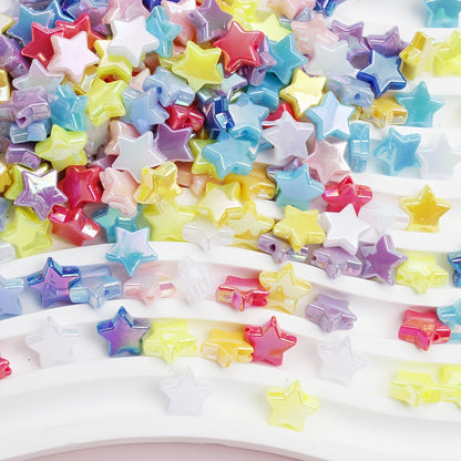100-Piece 11 mm AB Acrylic Star Beads