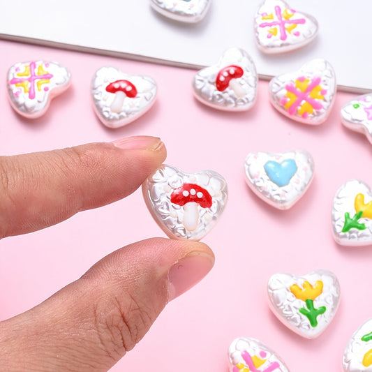 Hand Painted Love Acrylic Beads
