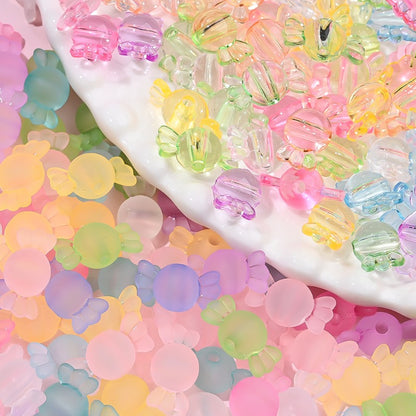 100pcs 8x17mm Candy-Shaped Acrylic Beads