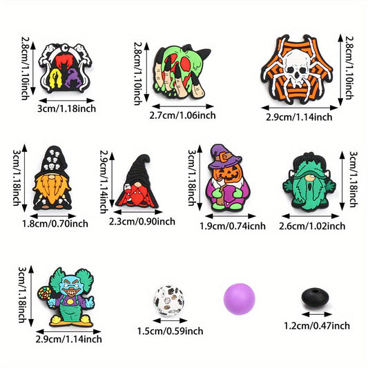 72-Piece Halloween Silicone Bead Set