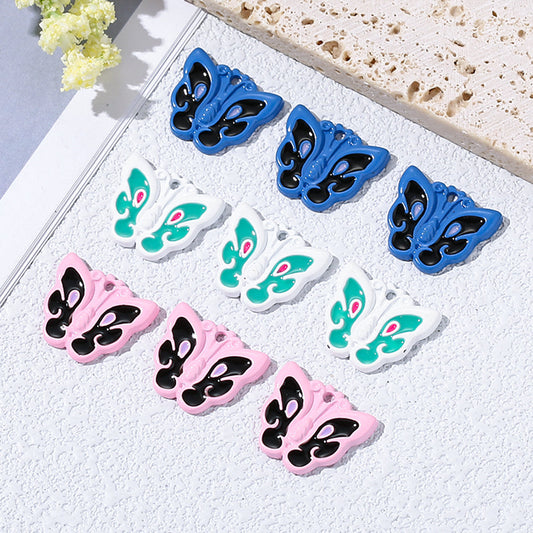 Mixed Color Alloy Butterfly Pendants