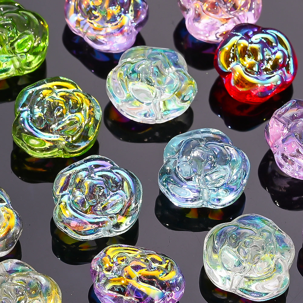 AB Rose Lampwork Beads