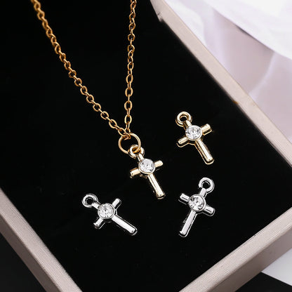 Rhinestone Cross Pendant Charms