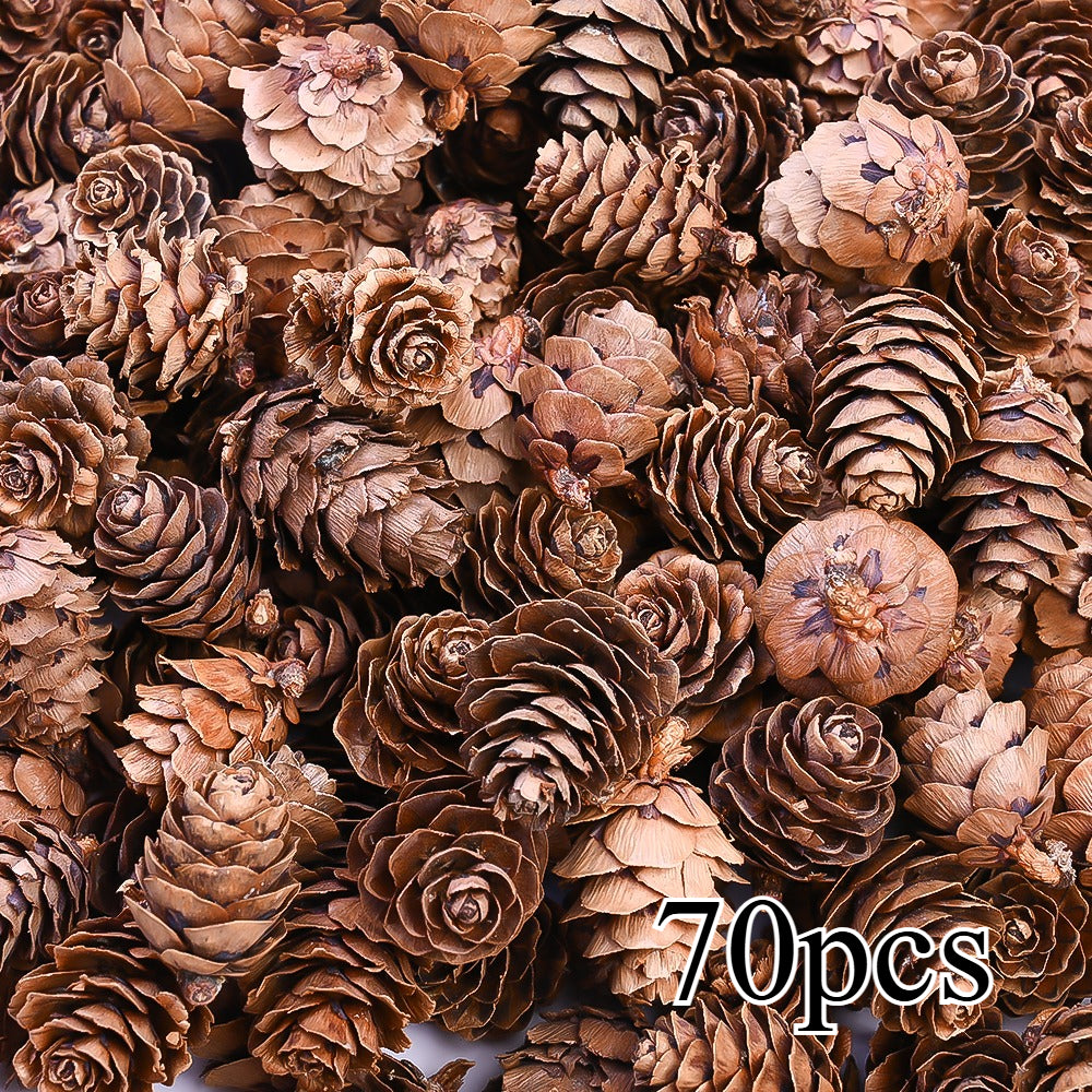 70-Piece 2-3 cm Natural Pine Cone Decorations