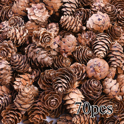 70-Piece 2-3 cm Natural Pine Cone Decorations