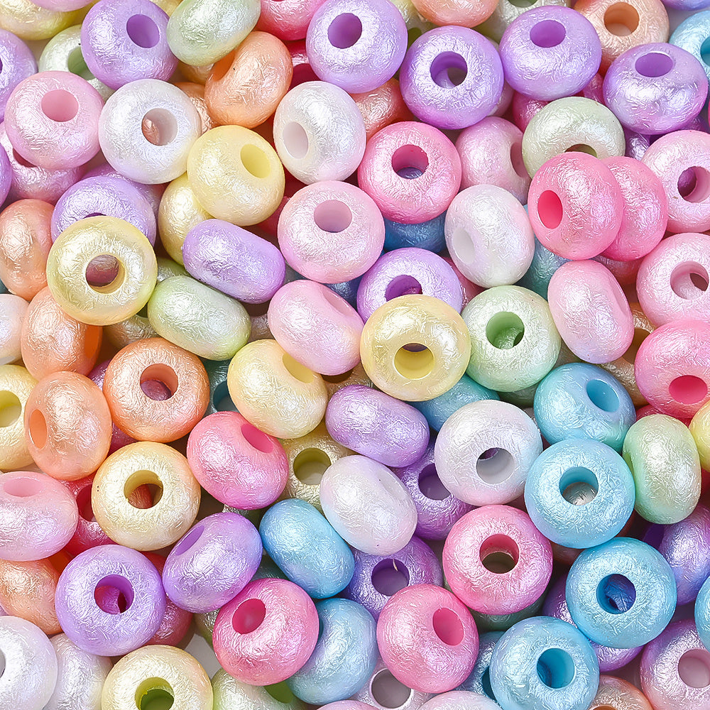 300pcs Large Hole European Acrylic Beads