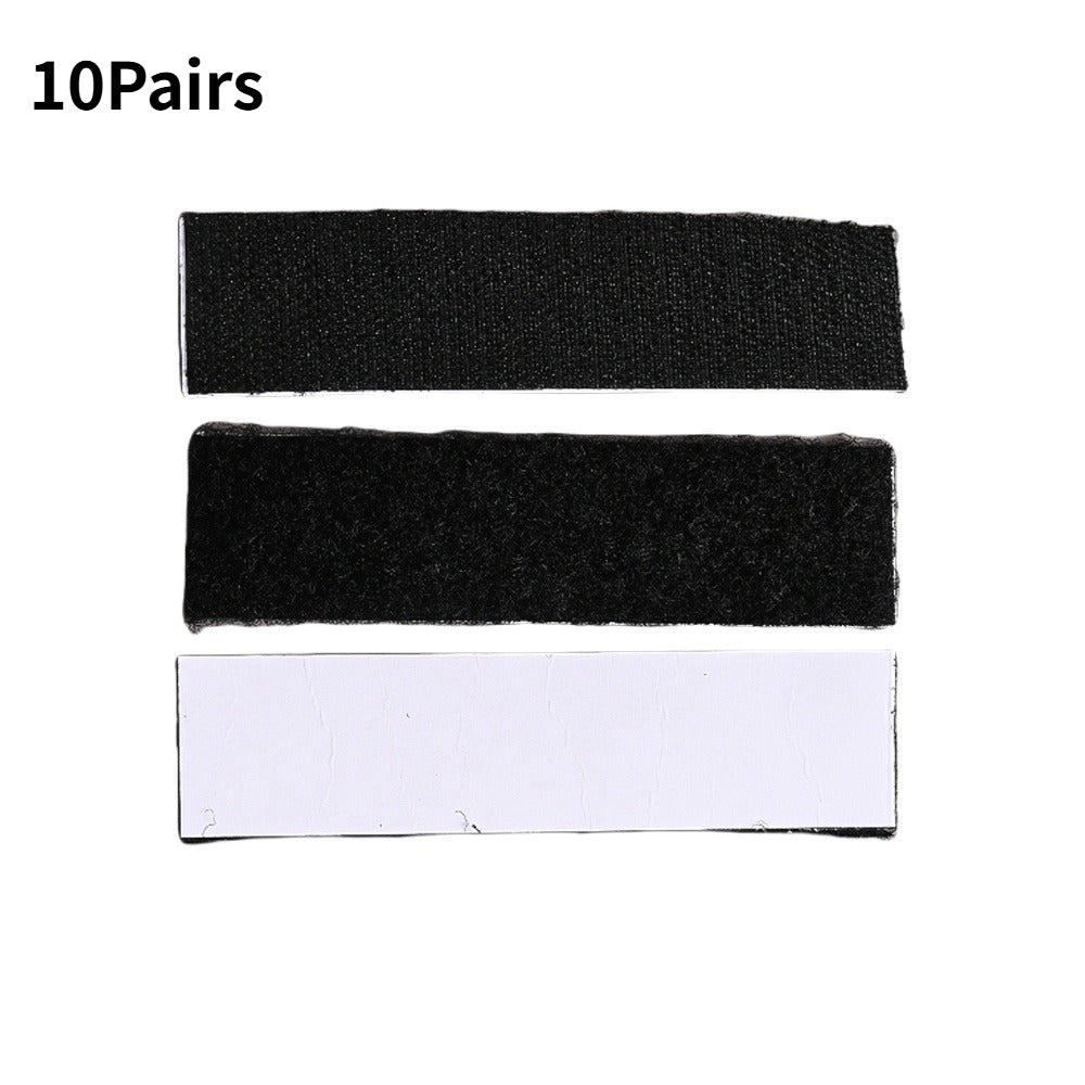 10-Pair 60/100 mm Double-Sided Adhesive Nylon Hook & Loop Tape