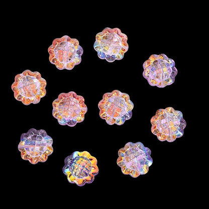 20PCS 15mm Transparent AB Sunflower Glass Jelly Spacer Beads