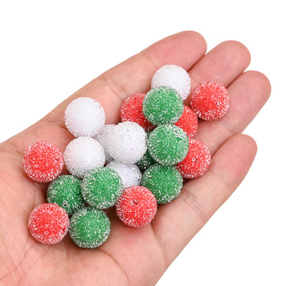 5pcs 16mm Christmas Rhinestone Round Beads