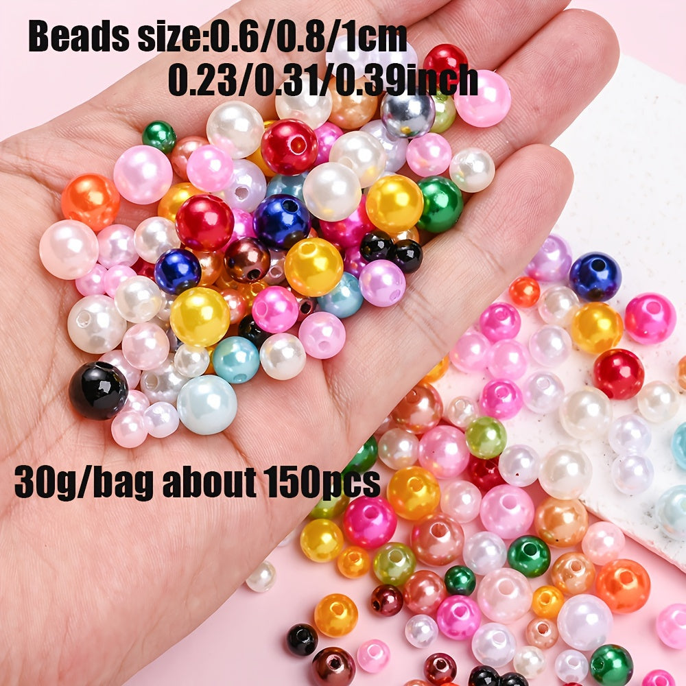 30g/bag 6/8/10mm Multicolor Imitation Pearl Acrylic Beads