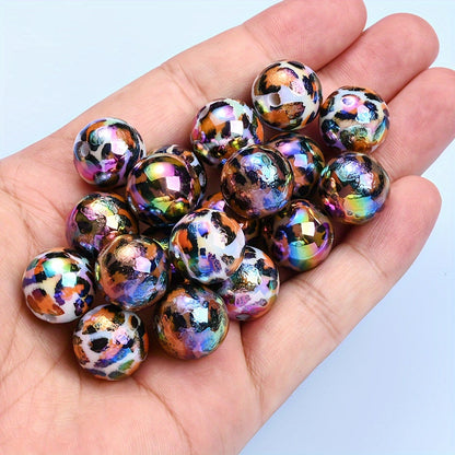 Shiny Leopard Print Acrylic Beads
