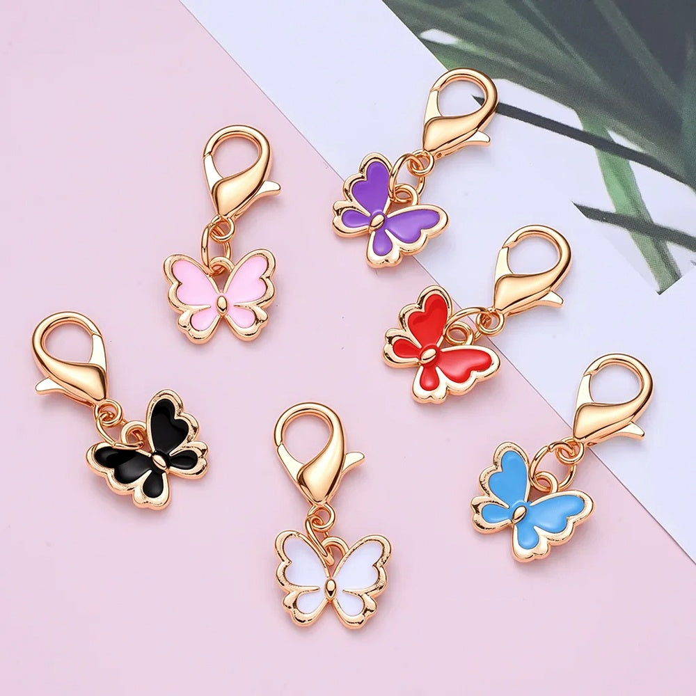 Colorful Enamel Butterfly Pendant Charms