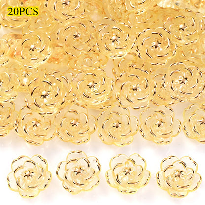 Transparent Camellia Flower Acrylic Beads