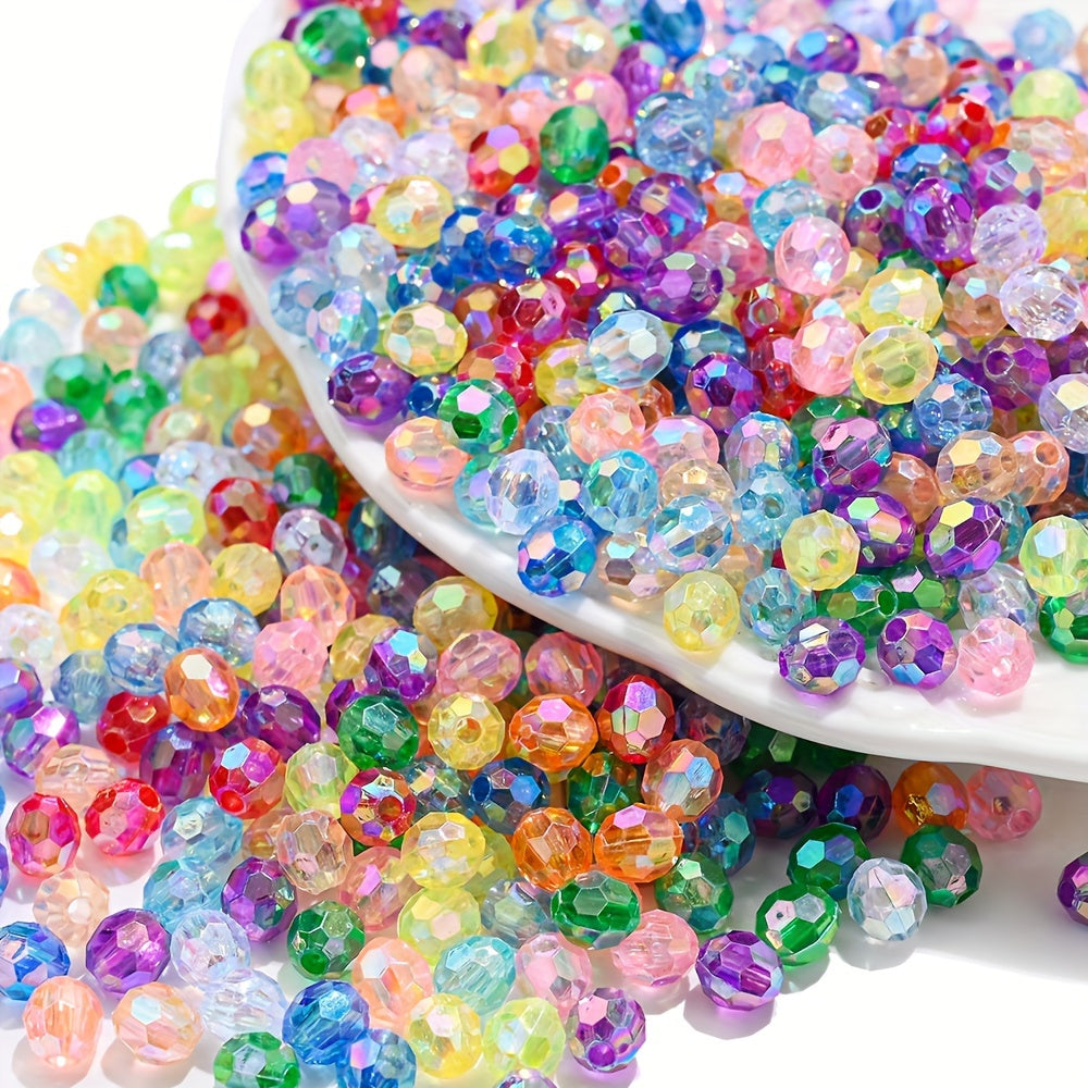 100PCS 6/8mm Diamond-Shaped Acrylic Bead Set