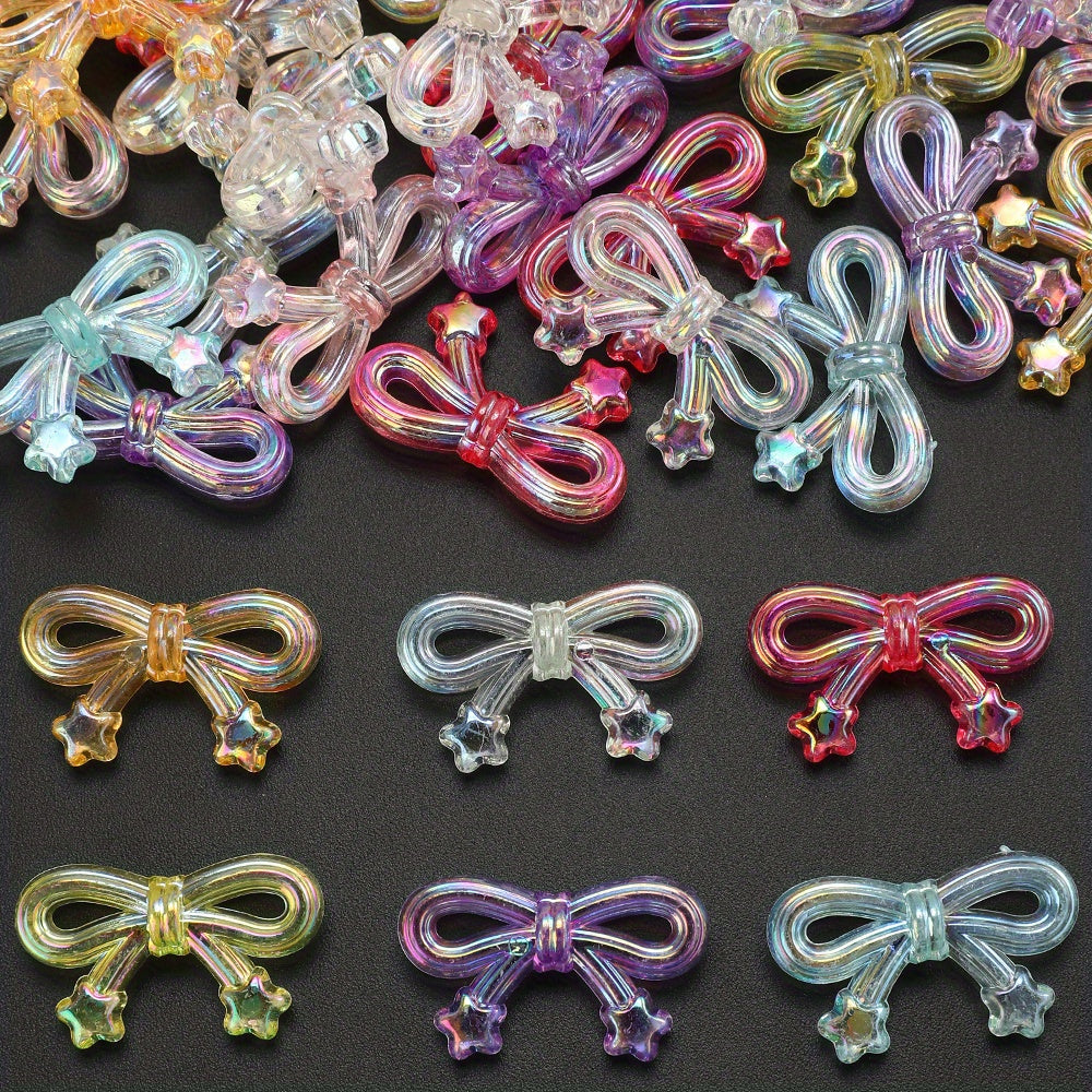 Transparent Star Bow Acrylic Beads