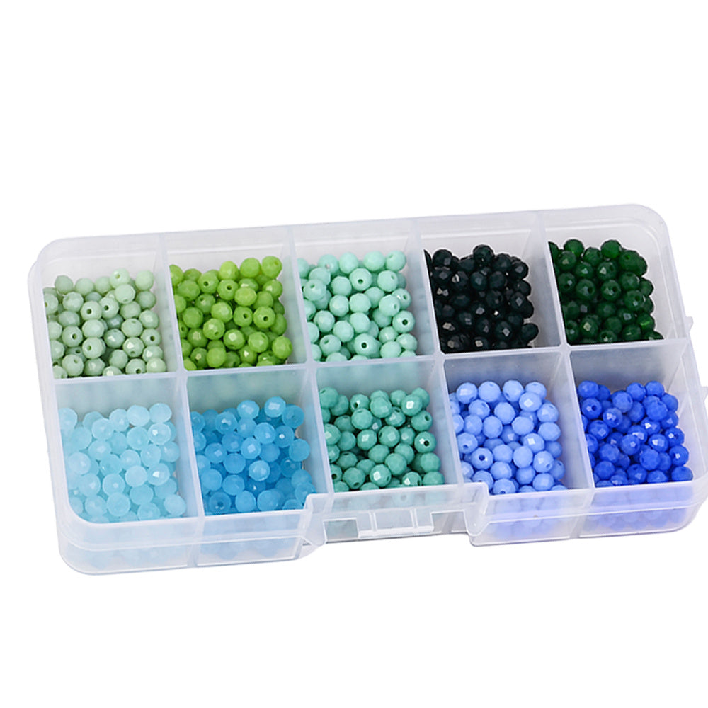 1500pcs/box Jewelry Beads Kit 4mm Mini Jewelry Faceted Beads Set
