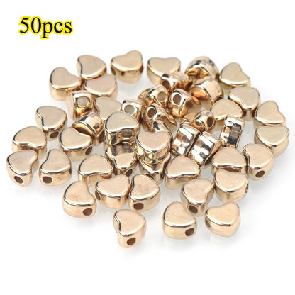 50pcs Heart-Shaped Acrylic Love Spacer Beads