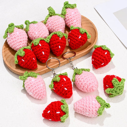 3-Piece Random Knitted Strawberry Charms