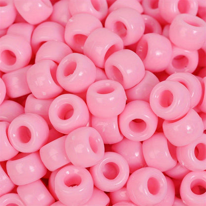 100pcs Colorful Acrylic Big Hole Pony Beads- 6x9mmLarge Hole Beads