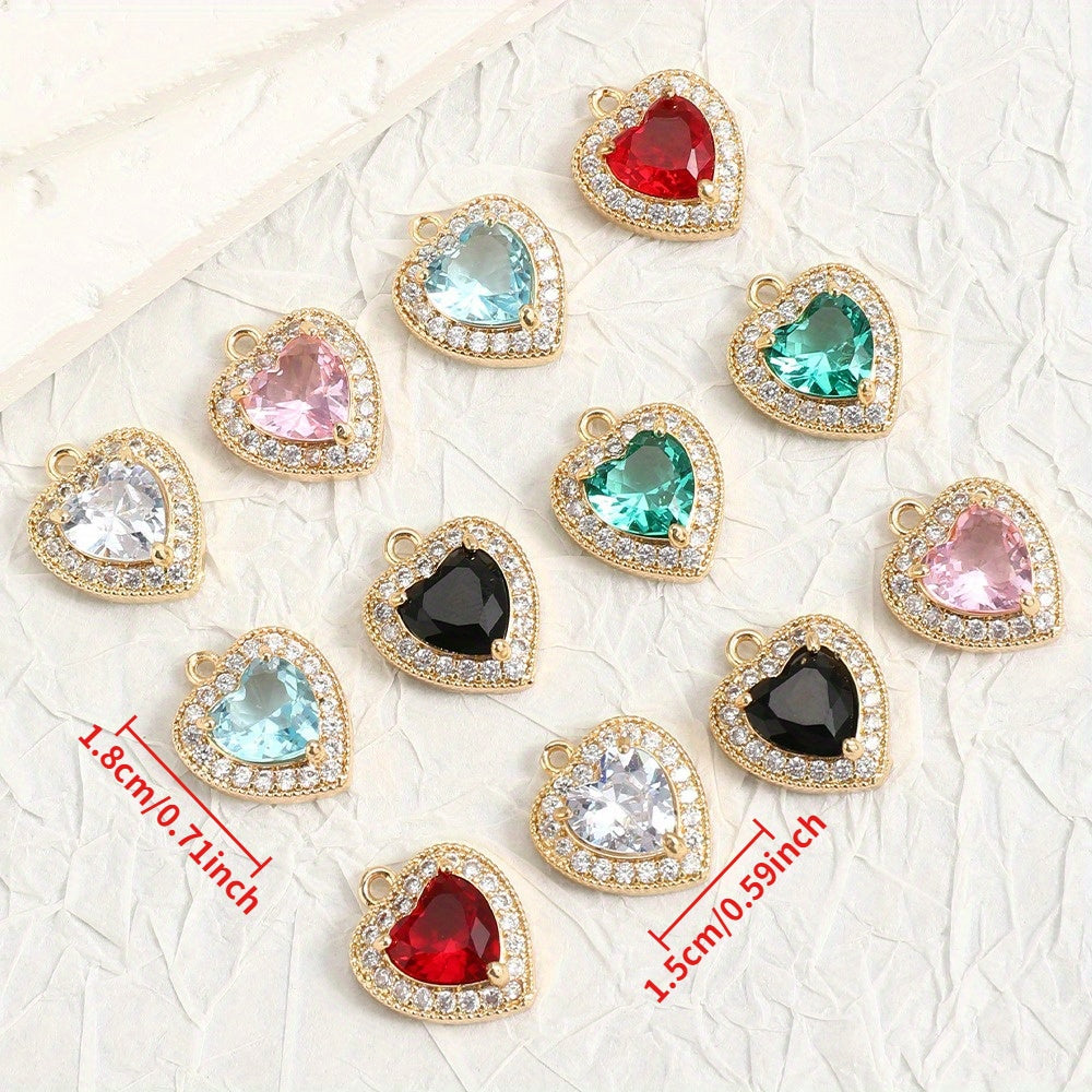 Vintage Heart Glass Pendants